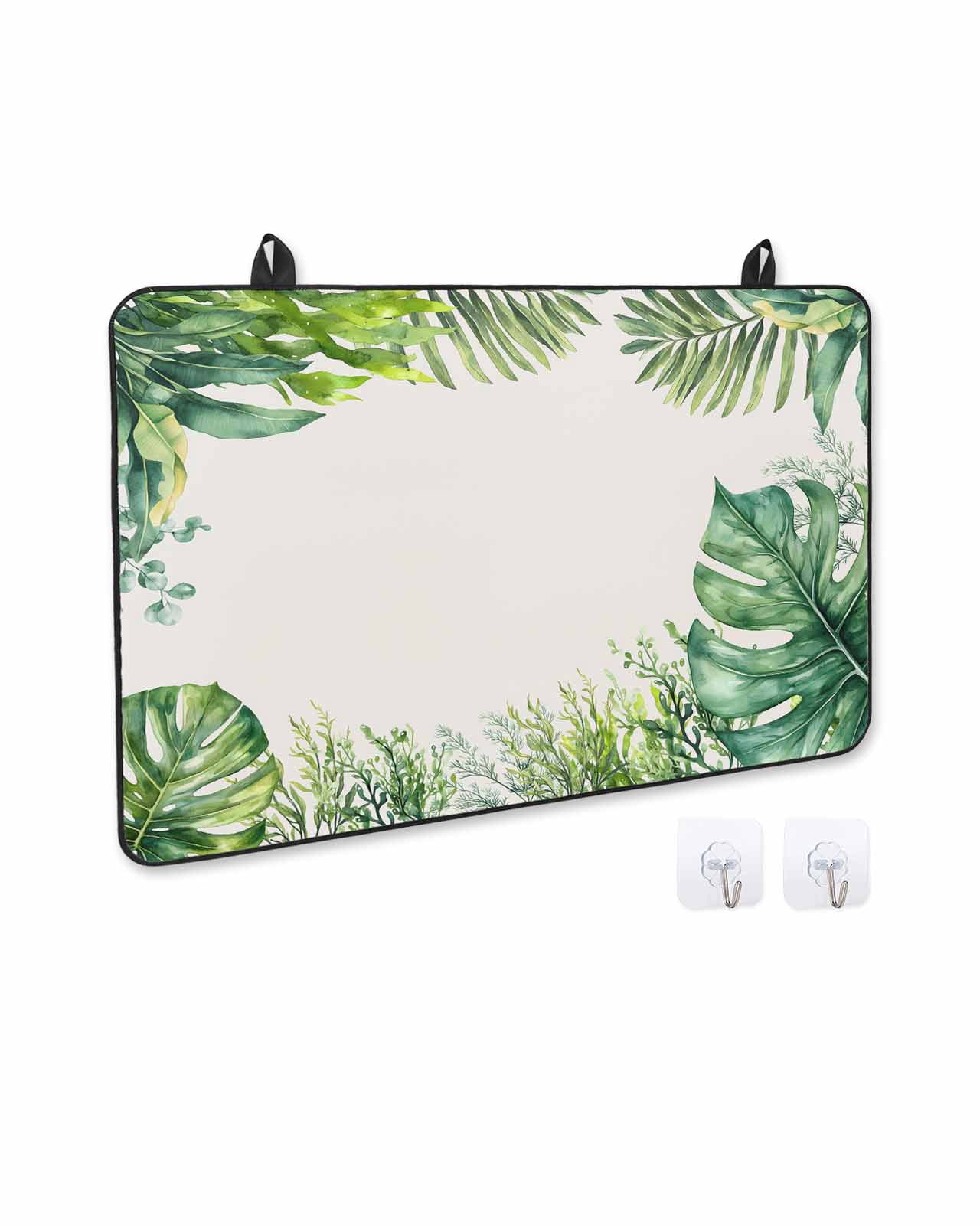 nqOlkjepod Large Induction Cooktop Protector Mat 24"x21", Tropical Palm Leaf Stove Top Covers for Electric Stove, Summer Rustic Botanical Leaves Stove Burner Cover Mats, Glass Top Stove Cover