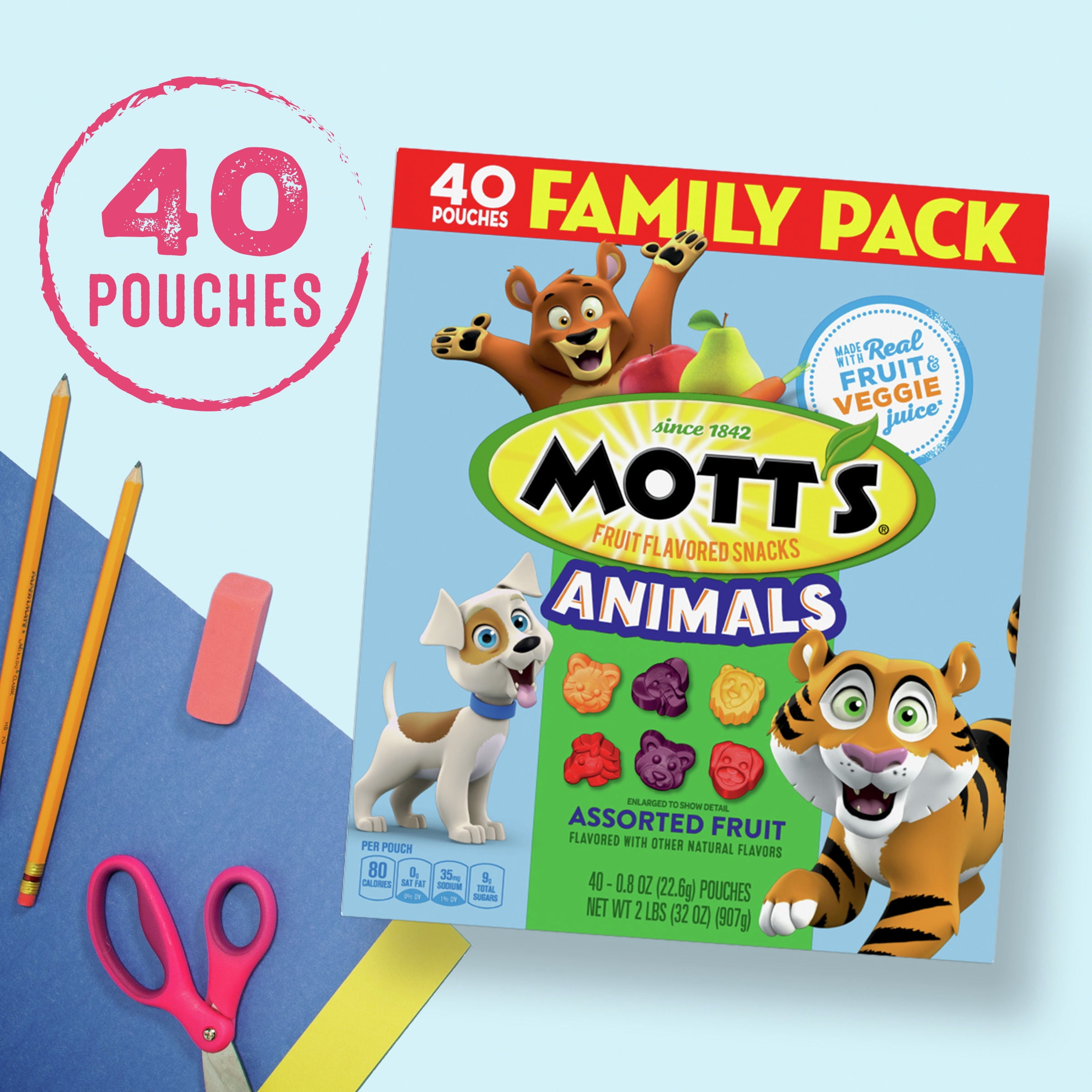 Mott's Fruit Flavored Snacks, Animals Assorted Fruit, Gluten Free, 40 ct - Mott's Fruit Flavored Snacks, Animals Assorted Fruit, Gluten Free, 40 ct -
