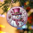 thumbnail image 1 of Cartel colgante de madera de Navidad | Muñeco de nieve y decoración para árbol de Navidad | Decoración festiva de pared plana de madera | Acento de Ambiente Festivo | Ornamento rústico único de, 1 of 6