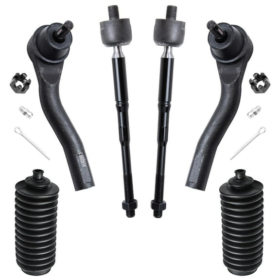 Detroit Axle - Front Tie Rods for 2007-2012 Nissan Sentra 2008 2009 2010 2011, 4 Inner and Outer Tie Rods, 2 Boots Replacement