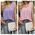 thumbnail image 5 of Fashionable Sleeveless Vest Unique Hollow Out Pattern And Irregular Hemline Square Neck Tanks Top for Women and Girls, 5 of 9