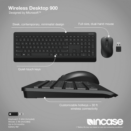 Incase - Wireless Desktop 900 EN Layout EN/FR/ES/PT - Black