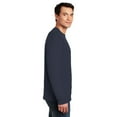 thumbnail image 3 of Gildan Heavy Cotton Long Sleeve Shirts for Adult, Soft and Durable Casual Navy Tee, 3 Pack, S, 3 of 5
