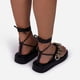 thumbnail image 4 of Sandalias de tiras cruzadas al tobillo decorativas con cadena inferior plana para la playa para mujer Wmkox8yii  nm2847, 4 of 4