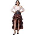 thumbnail image 5 of Pirate Costume, Pirate Outfit, Pirate Costume Women Outfit With Renaissance Pirate Shirt Skirt Corset Waist Belt Womens Halloween Pirate Costumes-Long Skirt+Top+Waist Waist, Complexion XXL, 5 of 6