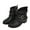 Black, variant on Women's Boots Girls Short Bootie Cowboy Motorcycle Leather Shoes Mid Heel Ankle Boots Green