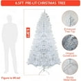 thumbnail image 4 of Senfot 6.5FT Pre-Lit Artificial Christmas Tree with 250 Warm White LED Lights, 818 Branch Tips, Perfect Xmas Decoration for Living Room & Office Holiday Decor White, 4 of 7