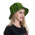 thumbnail image 6 of Pofeuu Tiny Green Fern Leaves Print Bucket Hat for Women Men Reflective Bucket Hats Beach Summer Sun Hat Travel Fisherman Cap, 6 of 6