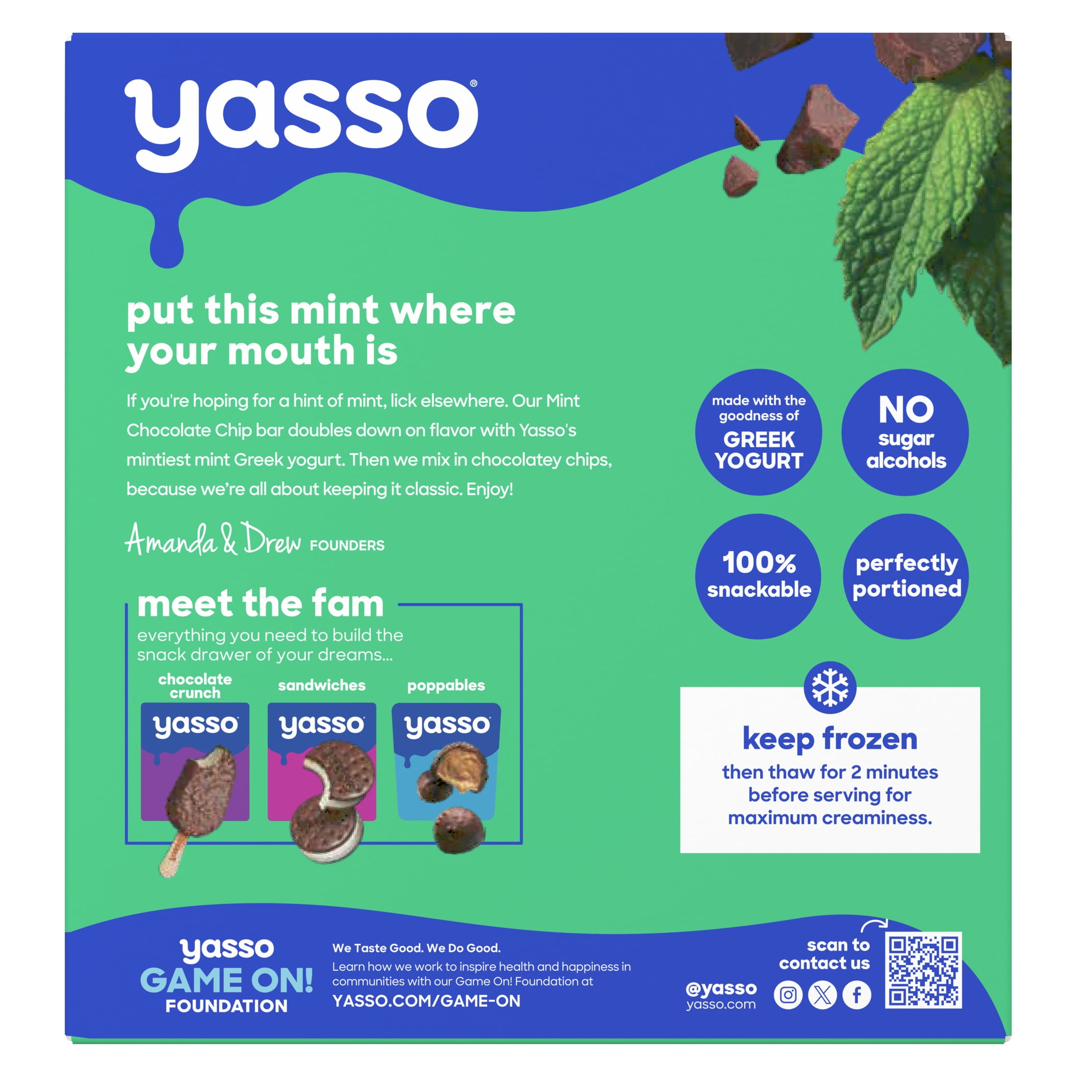 Yasso Frozen Greek Yogurt Bars Mint Chocolate Chip Bars 4 3.5fl oz bars