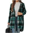 thumbnail image 6 of Byworldtasic Plus Size Jackets for Women Women's Long Flannel Plaid Shacket Jacket Oversized Button Down Coats Shirts with Pockets, 6 of 6