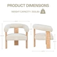 thumbnail image 4 of Usaint 25" Oversized Barrel Accent Chairs, Upholstered Chenille Chairs, Cozy Reading Chairs for Living Room, Bedroom & Apartment, Set of 2, Cream, 4 of 7