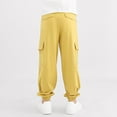 thumbnail image 4 of LYHaoo Girls' Autumn Style Leggings Pants Sports Elastic Children's Pants Baby's Boys Pants Casual Slim Fit Sizes 11-12 Years Yellow, 4 of 5