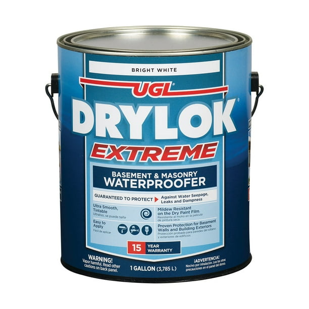 Sellador impermeable Drylok de látex blanco de bajo brillo, 3,78 litros (paquete de 2)
