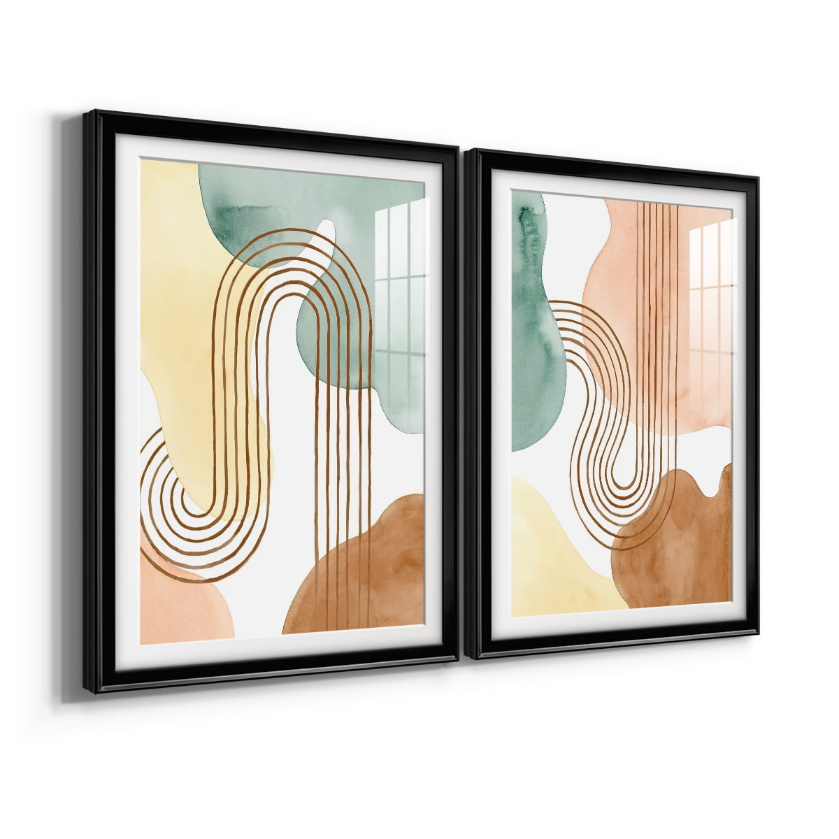 Wexford Home Spring Shapes I Premium Framed Print, 22.5" x 30.5" - Ready to Hang, Black (Set of 2)