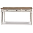 thumbnail image 5 of Signature Design by Ashley Realyn 60" Home Office 2 Drawer Desk, White/Brown, 5 of 9