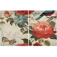 thumbnail image 2 of 24 Inch Length Kitchen Curtains Birds Flowers 2 Panels Half Window Sheer Curtains Rod Pocket Farmhouse Short Drapes for Bathroom Cafe Basement Home Decor, 2 of 7