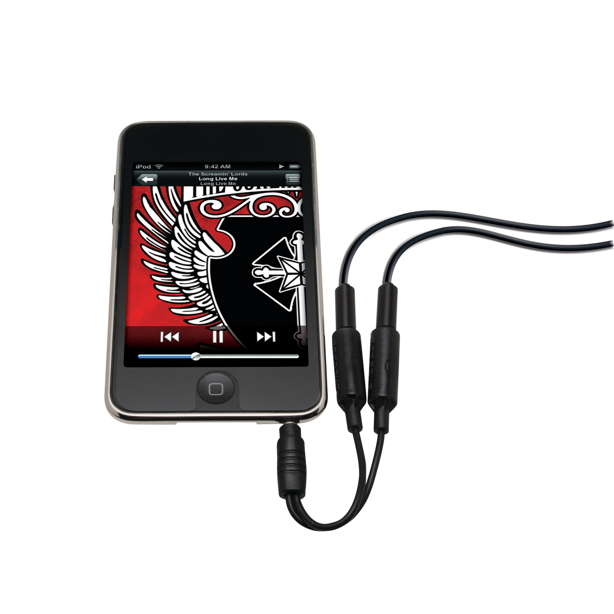Scosche IUHPS 3.5mm AUX Headphone Splitter Cable Share Music, Travel Audio Accessory Slim Fit Design