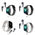 thumbnail image 2 of Injueey Reloj inteligente para hombres con carga inalámbrica y auriculares y reloj de moda combinados en Relojes inteligentes plata tira de acero, 2 of 6