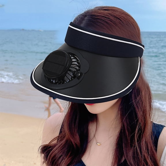 Solar Powered UPF Sun Protection Fan Hat, Breathable Wide Brim for Outdoor Activities, USB Charging, Adjustable Headband, Ideal for Hiking, Beach, and Summer Adventures
