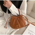 thumbnail image 2 of Kukuzhu Hobo Bag Small Purse Women Leather Shoulder Bag Pleat Fashion Cute Designer Handbag, 2 of 6