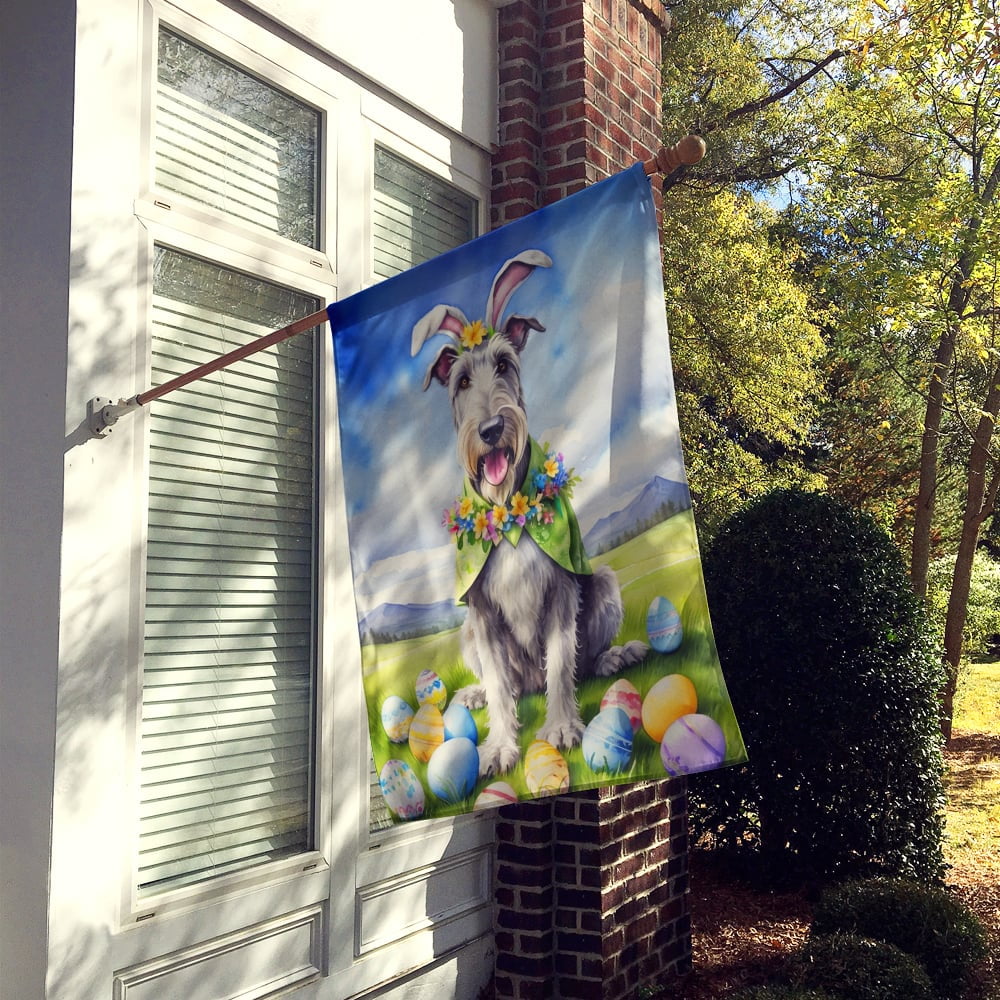 Irish Wolfhound Easter Egg Hunt House Flag 28 in x 40 in
