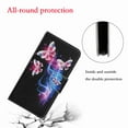 thumbnail image 3 of Dteck for Apple iPhone 13 Pro Case with Card Holder Magnetic 3D Painted Flip Wallet Case Protective Cover with Kickstand Wrist Strap Cover for iPhone 13 Pro, 8# Butterfly, 3 of 4