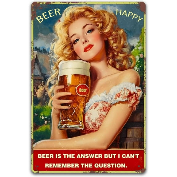 Bar beer Decoration Metal Sign,vintage tin Sign Home Coffee Shop Decoration Retro Sign (20 * 30cm)12 x 8 inches