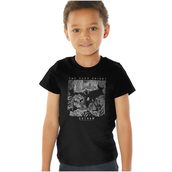 Batman Gotham Knight Kids T Shirt (2) for Youth Toddler Boys and Girls, Black
