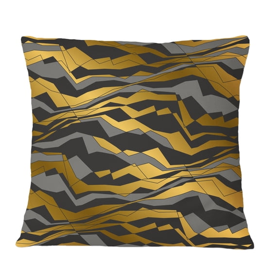 Designart Angled lines and waves pattern' Mid-Century Modern Throw Pillow - 12x20