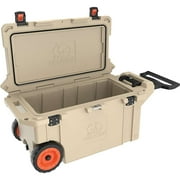 Pelican 80QT Elite Wheeled Cooler (Tan) | 58 Can Capacity with Ice | d for Life