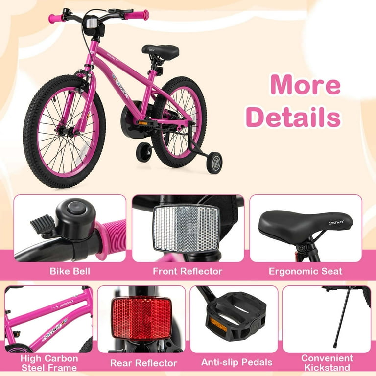 Costway 18-Inch Kid's Bike for 4-8 Years Old with Adjustable