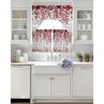 thumbnail image 3 of Red Eucalyptus Leaves Swag Curtains for Living Room/Bedroom Windows, Summer Botanical Weeping Wooden Kitchen Curtains and Valances Set 36 Inch Length, Light Filtering Swags Valance Curtain Panels, 3 of 5