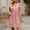 Pink, variant on IUYRTFE Women's Flutter Sleeve V Neck Mini Dress Pleated Loose Fit Summer Casual A Line Swing Dress