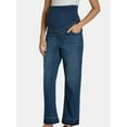 thumbnail image 4 of Time and Tru Women's Maternity Straight Leg Jeans, 27" Inseam, Sizes S-XXL, 4 of 5