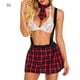thumbnail image 1 of Mujeres Cosplay Ropa interior Falda Corbata Trajes Colegialas Uniformes, Rojo, S AweSitey XX000060-02, 1 of 7