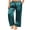 Blue Green, variant on Women's Silk Satin Pants Wide Leg Pajama Bottoms Lounge Pants Casual Loose Trousers Pj with Pockets