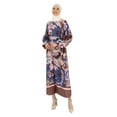 thumbnail image 2 of Powder Pink - Saxe Blue - Floral - Crew neck - Unlined - Modest Dress - Refka, 2 of 5