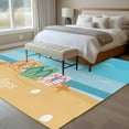 thumbnail image 4 of Rectangle Rug 5x7Ft, Seaside Beach Slipper Better Life Soft Non-Slip Washable Felt Carpet Pad, Vacation Starfish Shell Area Rugs for Living Room Bedroom Kids Room, 4 of 9