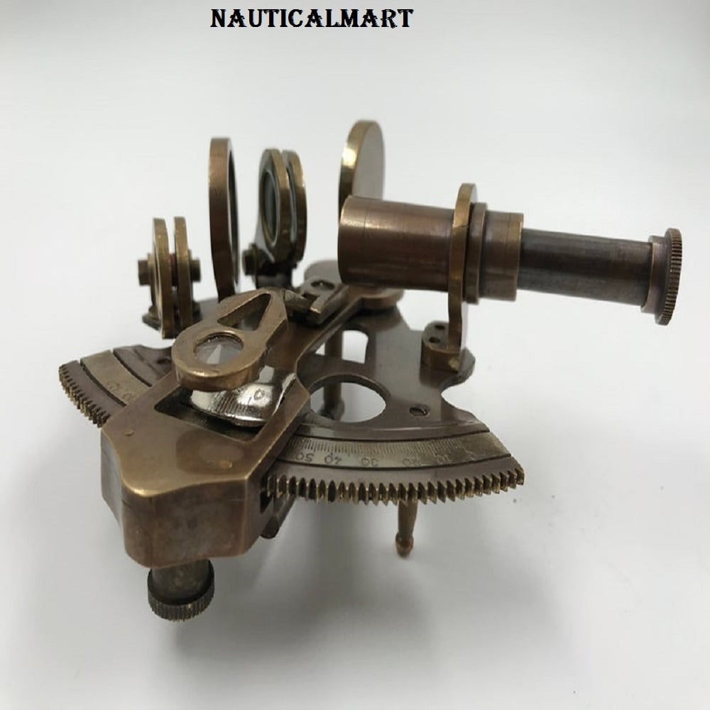 Vintage look brass sextant, Functional telescopes for decoration and