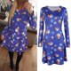 thumbnail image 2 of Vestido de manga larga con estampado de copos de nieve y muñeco de nieve navideño (M) Likrtyny Para estrenar, 2 of 6