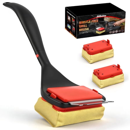 Grill Brush Bristle Free Safe BBQ Grill Brush for Gas, Charcoal, Cast Iron Stainless Grates Durable, Heat-Resistant Grill Cleaning Brush  Barbecue Cleaner