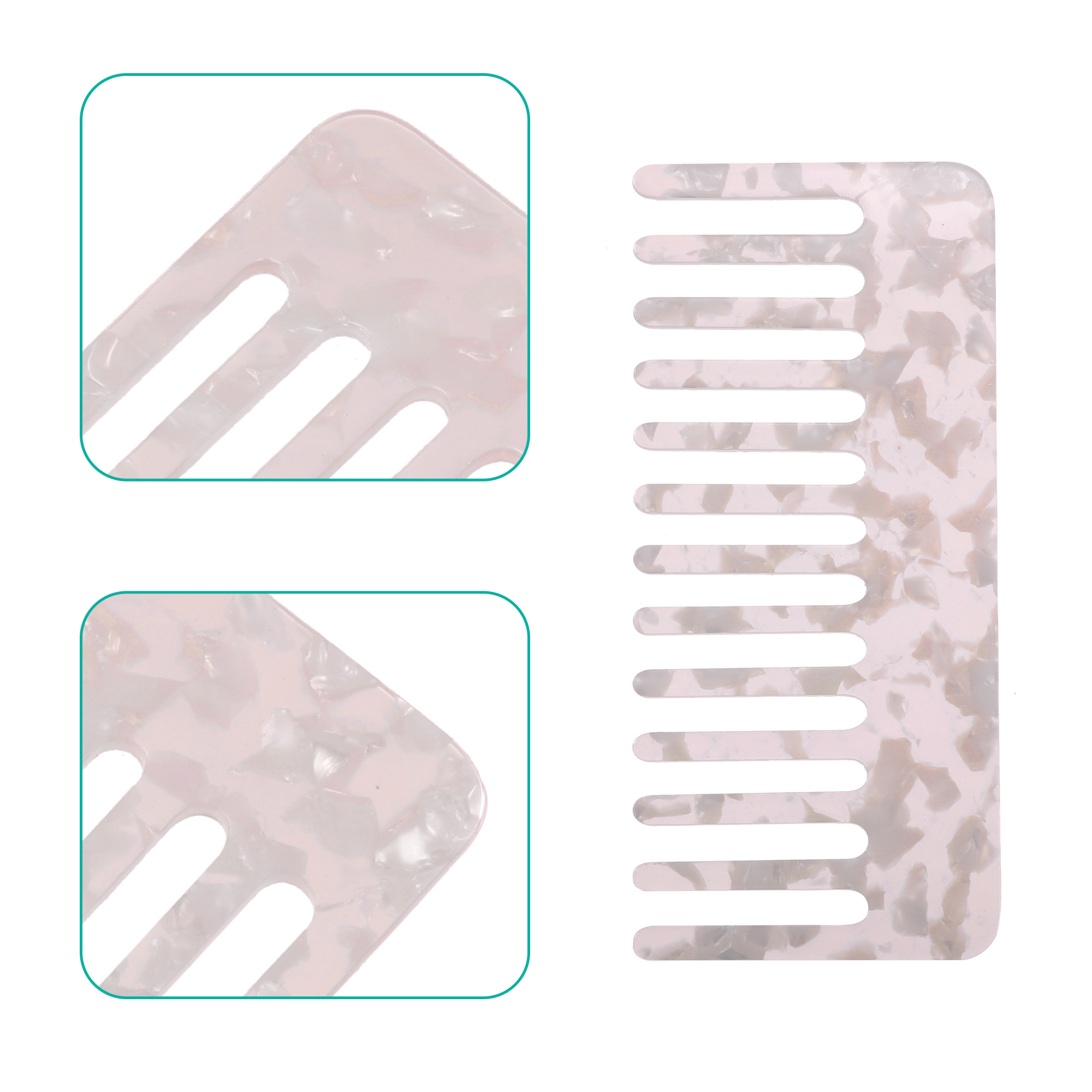 Unique Bargains 2 Pcs Hair Comb Wide Tooth Hair Care Detangling Comb Pink