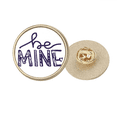 thumbnail image 1 of Be My Cute Citation Écriture à la Main Rond Métal Broche d'Or Clip, 1 of 3