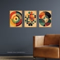 thumbnail image 2 of Set of 3 Bauhaus Mid Century Modern Abstract Geometric Concentric Circles Aesthetic Unframed Wall Art Living Room Poster Prints Pack, 2 of 5