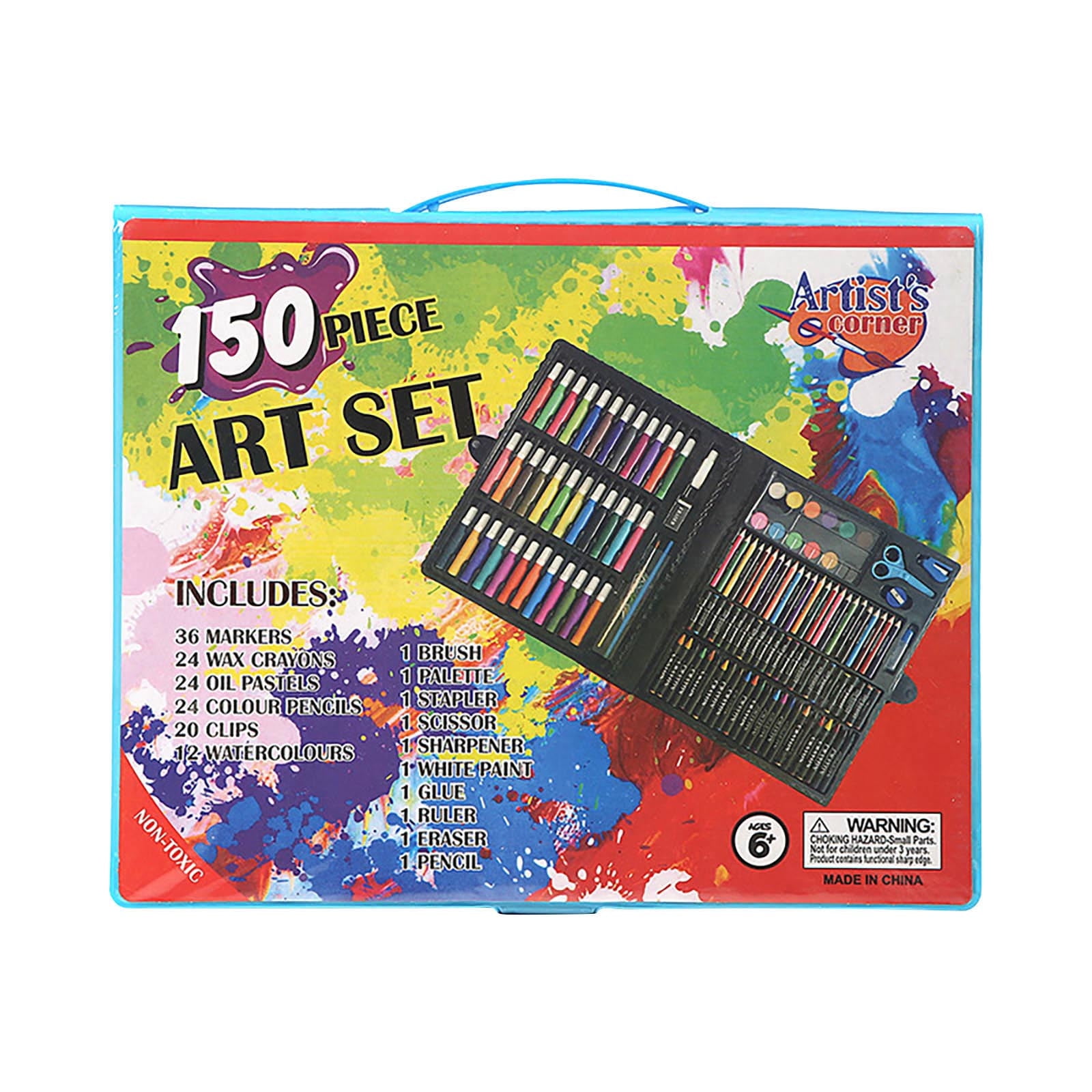 LBGAJGS 150 PCS Art Set, Complete Drawing Painting Kit with Oil Pastels Crayons Colored Pencils Watercolor, Portable Travel Art Case for School Essentials, Gift for Student Artist