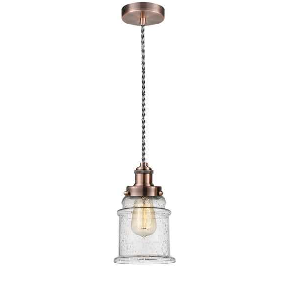 Innovations 100AC-10BW-1H-AC-G184 Canton 1 Light 11.25 inch Mini Pendant, Antique Copper