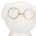 thumbnail image 4 of Sagebrook Home White Ceramic Neutral Puppy with Gold Glasses Figurine, 4 of 9