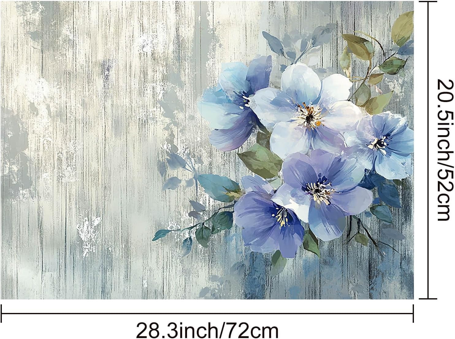 Blue Blossom Stove Top Cover for Electric 28x20 Inch Diatomite Kitchen Decor Glass Cooktop Protector Heat Resistant Countertop Mat Elegant Floral Design Stove Cover