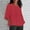 Red, variant on Pincandy Women's Summer Fashion Cropped Sleeves Round Neck Loose Shirt Blouse 3/4 Sleeve Casual Batwing T Shirt Round Neck Basic Loose Tunic Tops,Hot Pink,3XL