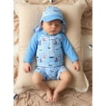 thumbnail image 4 of BemeyourBBs Toddlers Baby Boys 3 Piece Swimsuit Infant Bathing Suit Swim Shirt Trunk Shorts Set and Sun Hat Long Sleeve Shark Swimwear Sunsuit Newborn UPF 50+ Rash Guard, 4 of 9